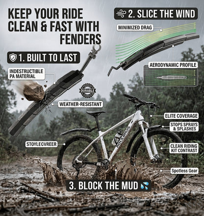 🚲  Retractable Bike Mudguards