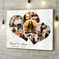 Two Hearts Entangled Photo Collage Canvas, Love Story Collage Gift, Personalized Anniversary Gift For Couples