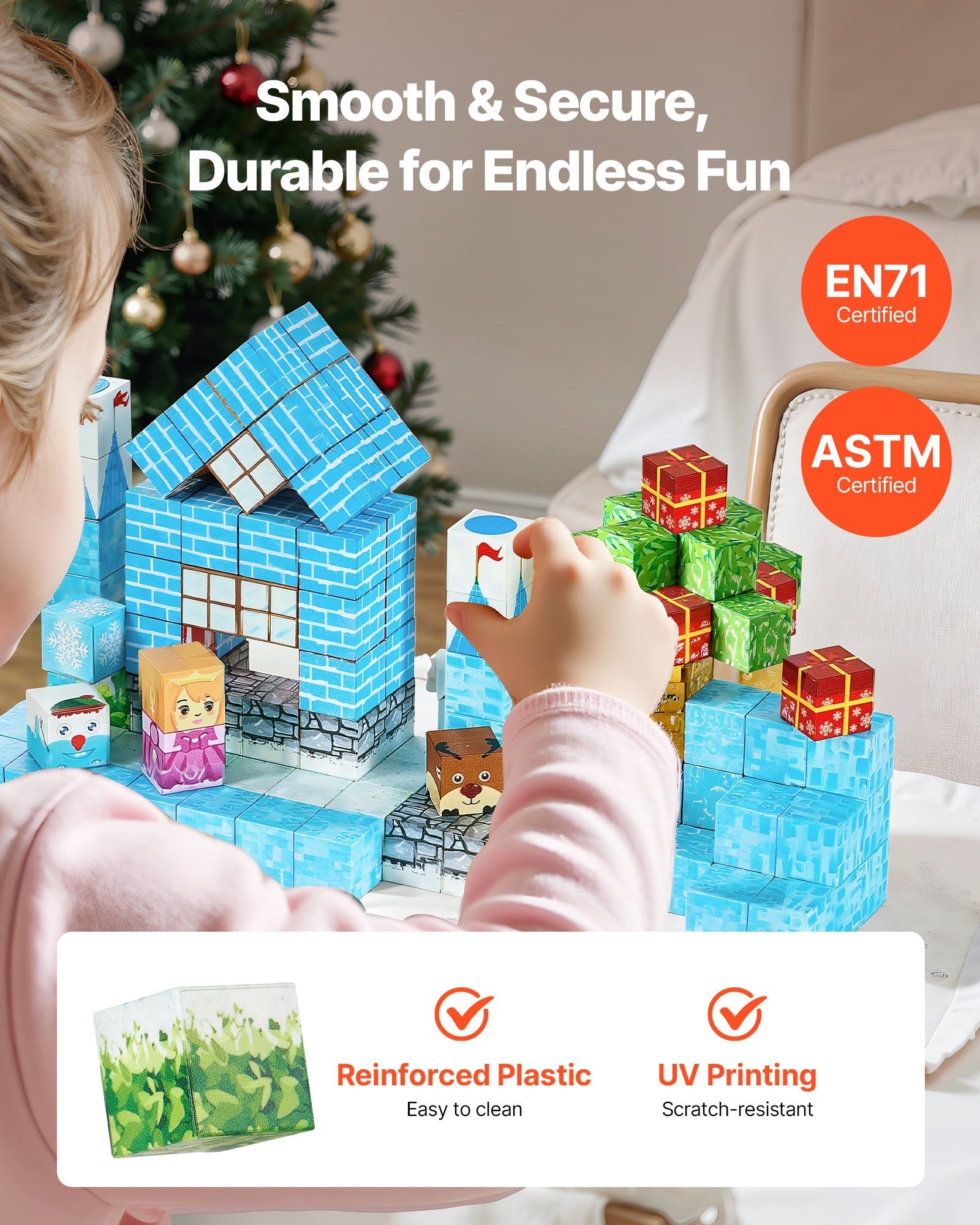 Montessori Frozen Fortress Magnetic Building 150pc Blocks