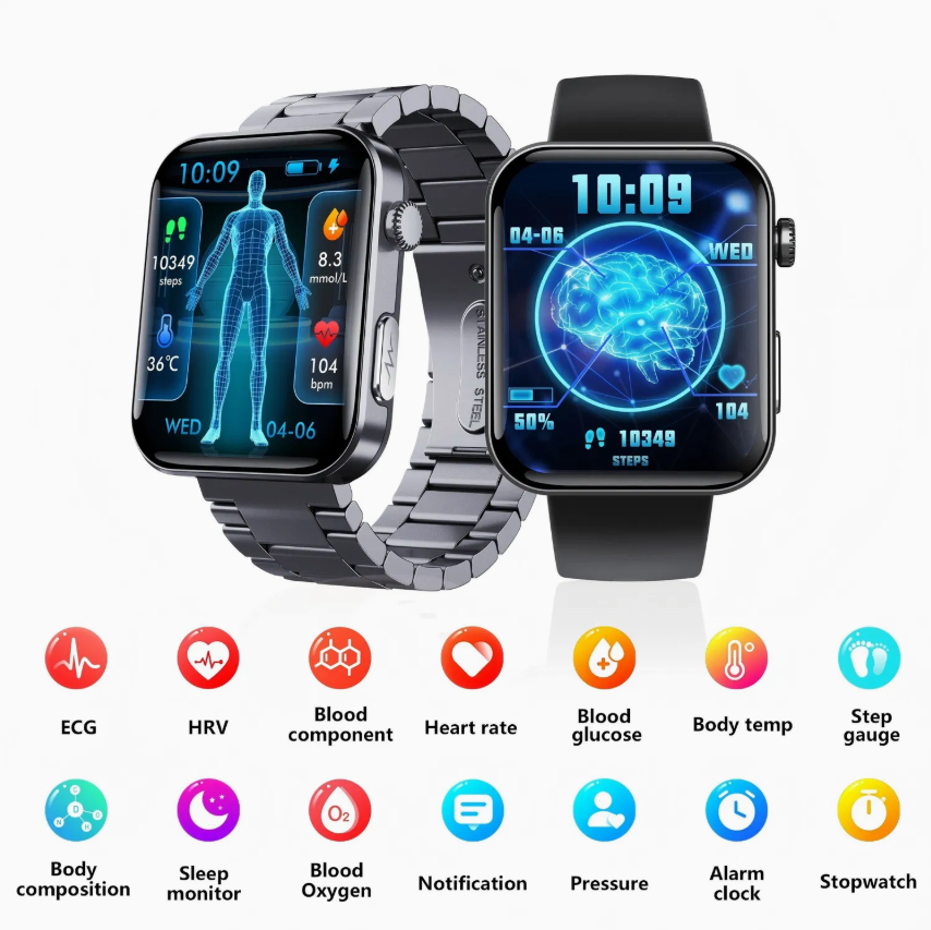 Hot F300 Bracelet ECG PPG Hrv Blood Oxygen Body Temperature Heart Monitor Smart Watch