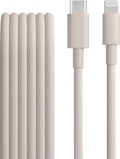 USB-C to Lightning-Compatible Woven Charging Cable – 5ft – Stone Gray