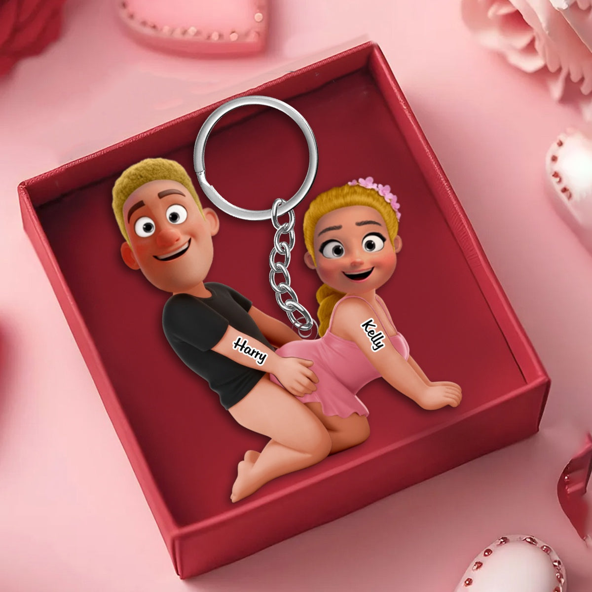 Naughty Personalized Couple  Acrylic Keychain - Gifts For Couple