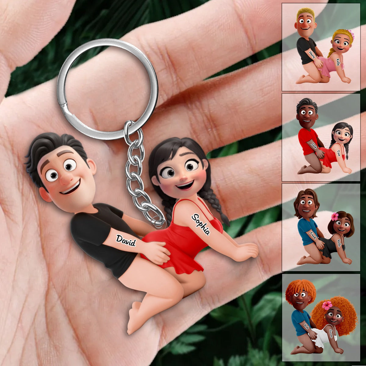 Naughty Personalized Couple  Acrylic Keychain - Gifts For Couple