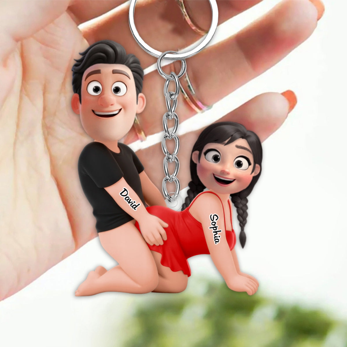 Naughty Personalized Couple  Acrylic Keychain - Gifts For Couple
