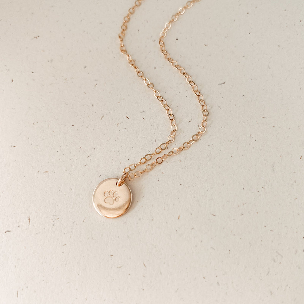 Paw Print Symbol Small Pendant Necklace
