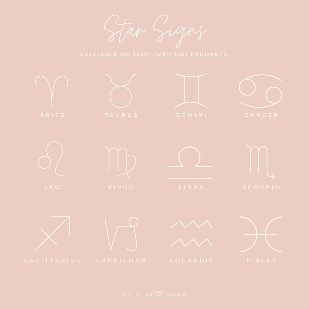 Star Sign Necklace • Medium Double Hole Pendant Necklace