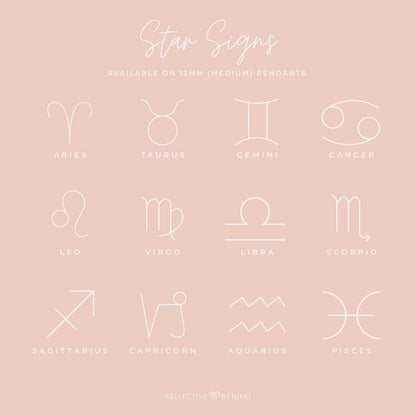 Star Sign Necklace • Medium Double Hole Pendant Necklace