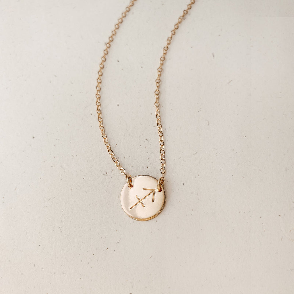 Star Sign Necklace • Medium Double Hole Pendant Necklace