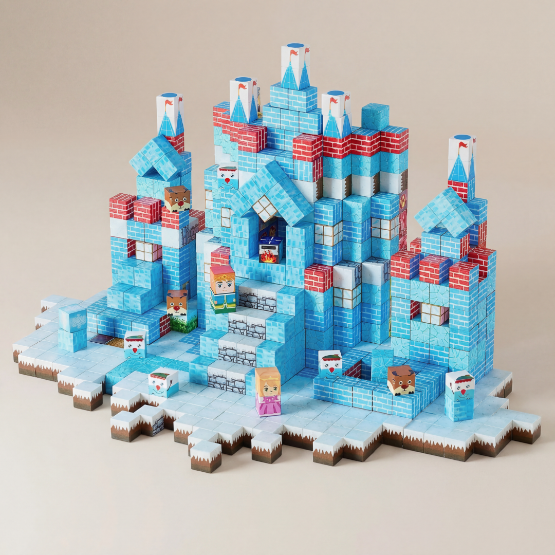 Montessori Frozen Fortress Magnetic Building 150pc Blocks